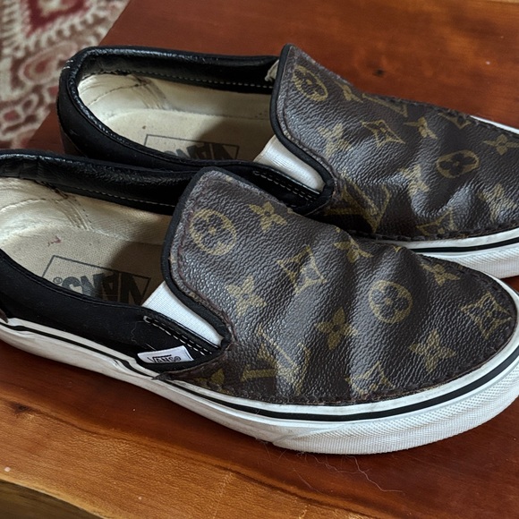 Louis Vuitton Brown Monogram Slip-Ons Vans - Picture 2 of 8